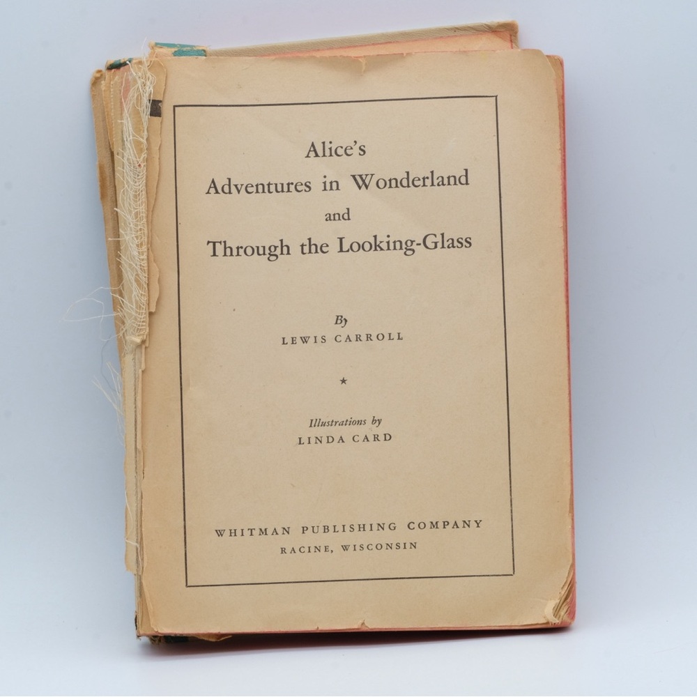 Antique Alice in Wonderland & Looking Glass - Distressed Junk Journal Ephemera